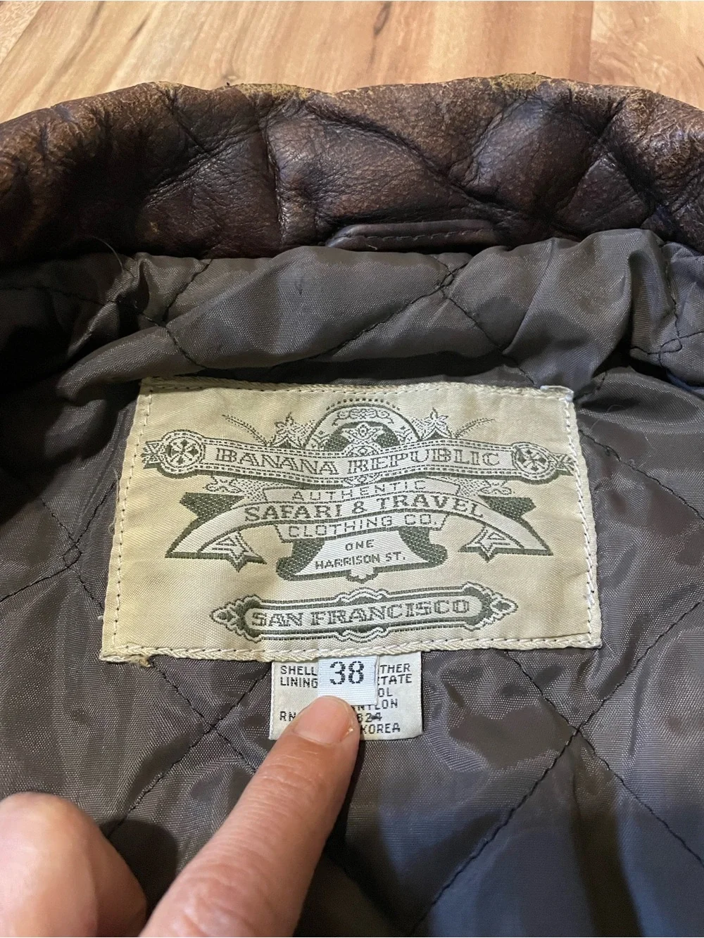 Vintage 80s Banana Republic A-2 Leather Jacket One Harrison St San Francisco 38